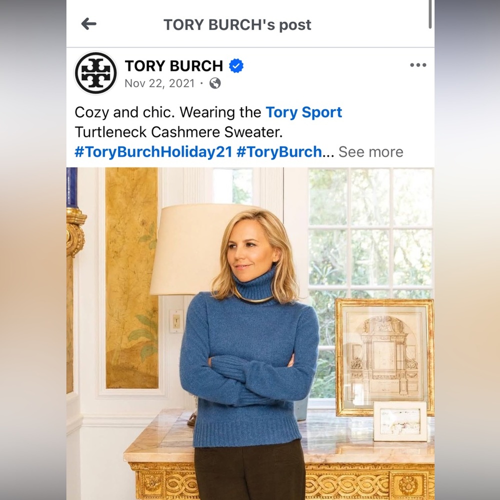 Tory Sport blue cashmere Sweater
